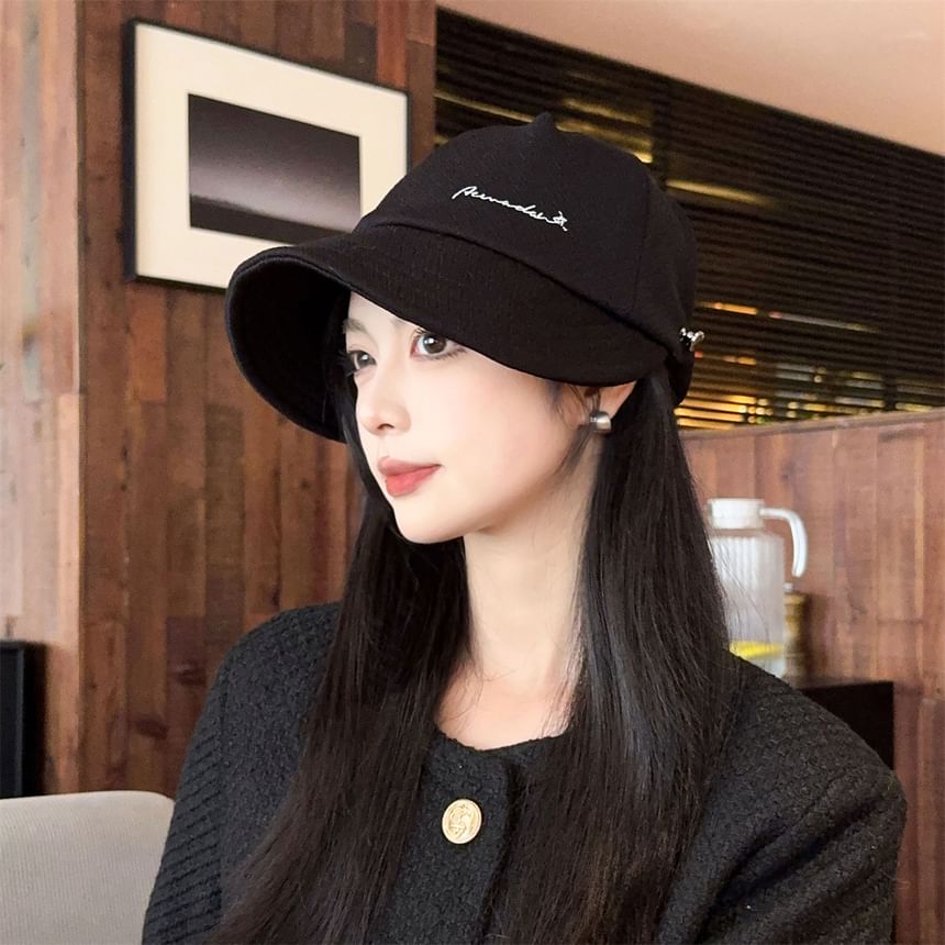 Cap Brim Wide Lettering Embroidered