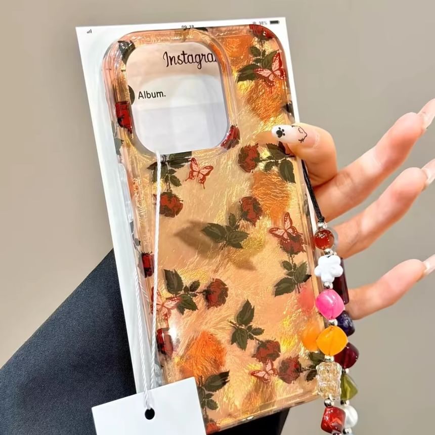 Phone Case Strap with Leaf