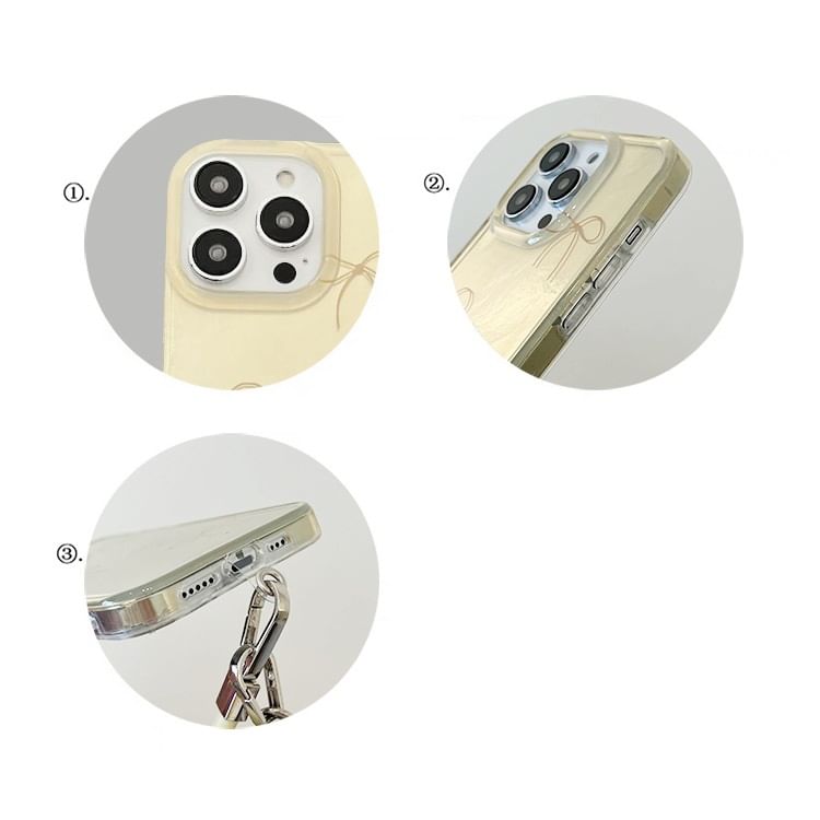 Strap Bow Phone Charm Dog Case with
