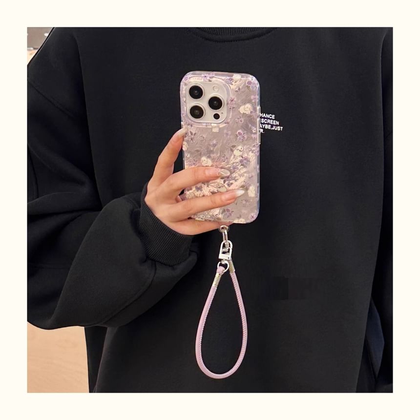 Case Strap with Floral Phone