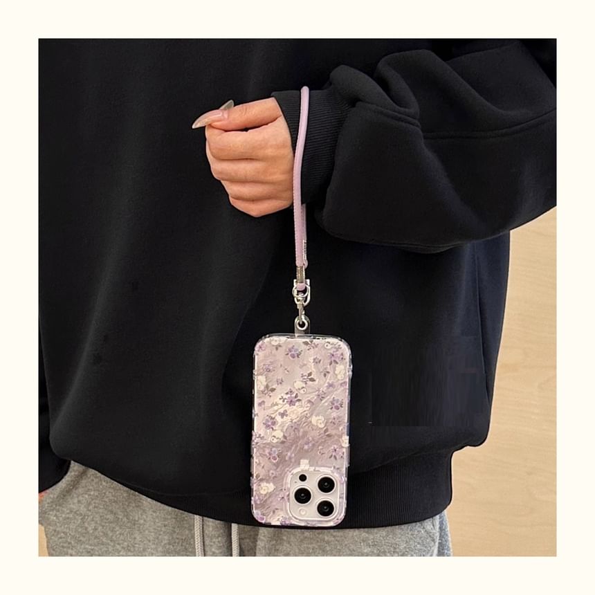 Case Strap with Floral Phone