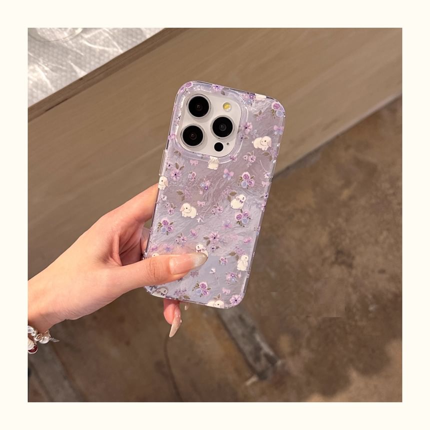 Case Strap with Floral Phone