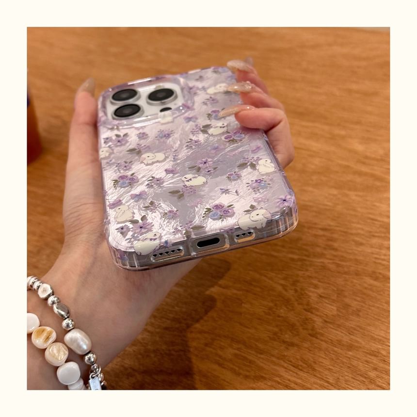 Case Strap with Floral Phone