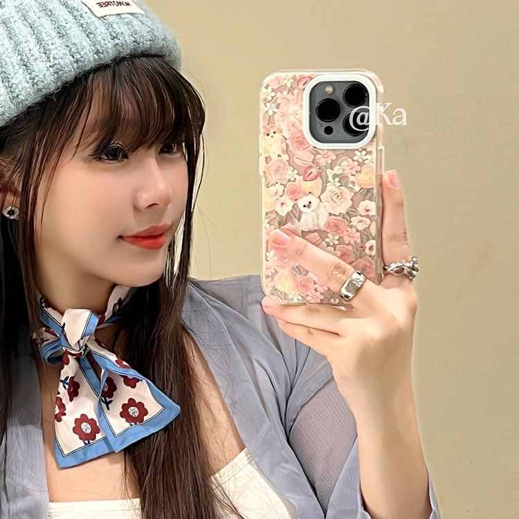 Phone Cat Floral Case