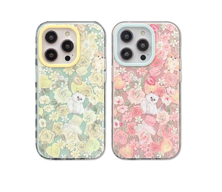 Phone Cat Floral Case