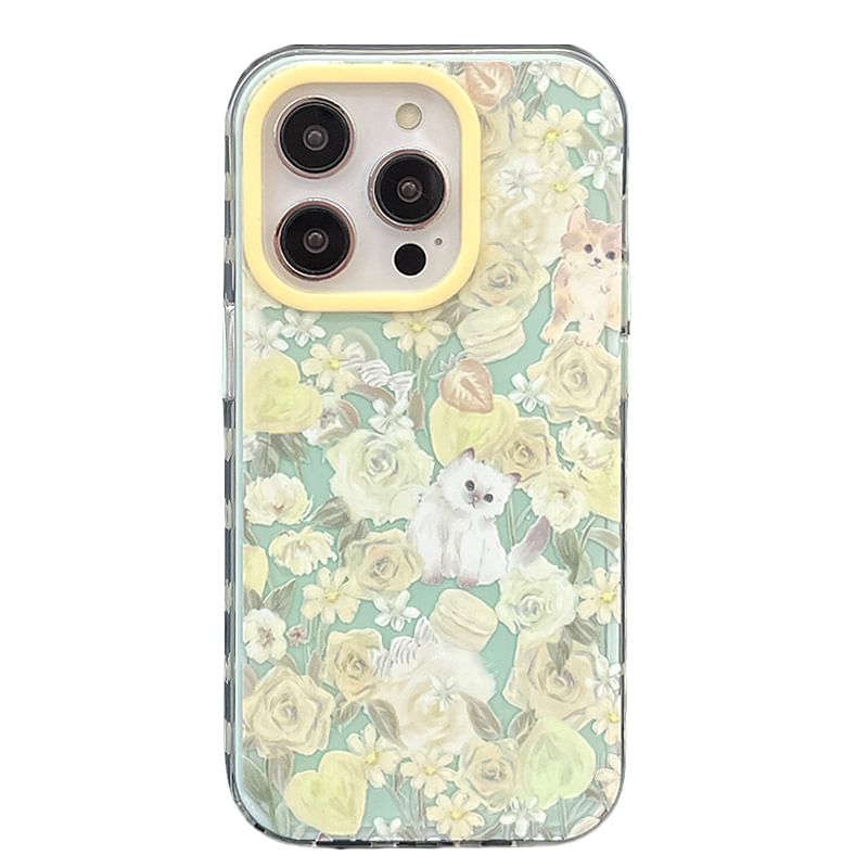 Phone Cat Floral Case