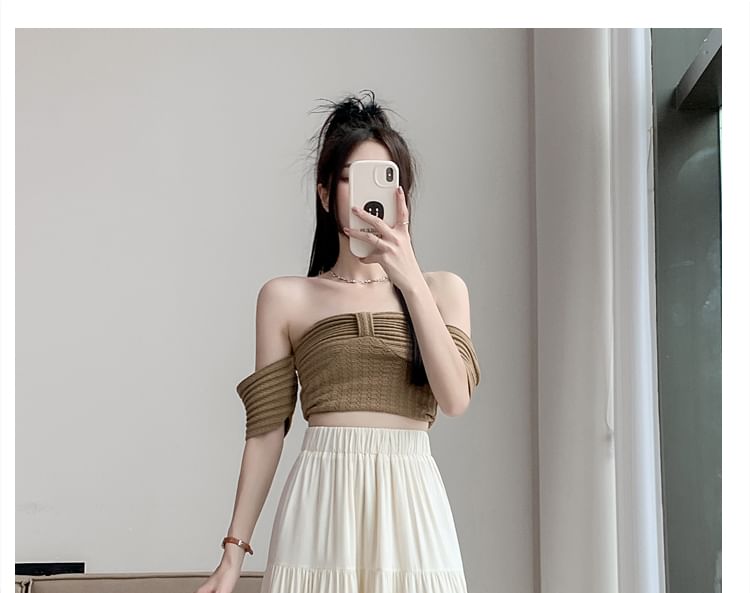 Skirt High A-Line Maxi Plain Rise