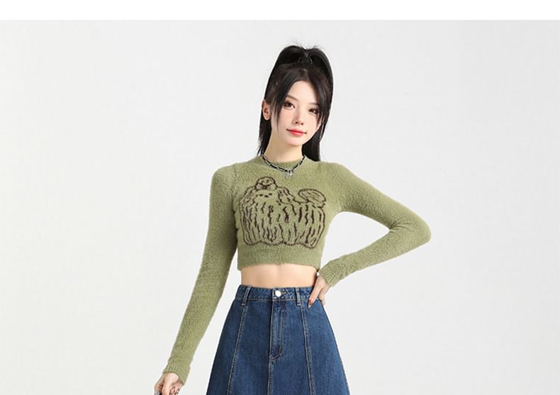 Contrast Skirt High Rise A-Line Midi Stitching Denim