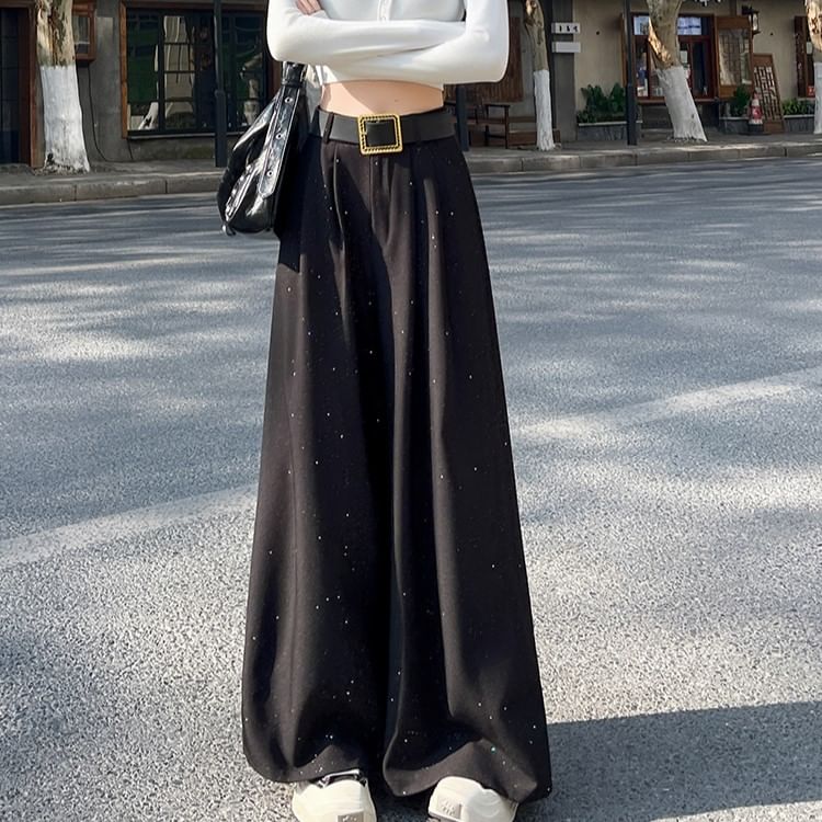 Designs) High Waist Sequin Wide (Various Pants Leg
