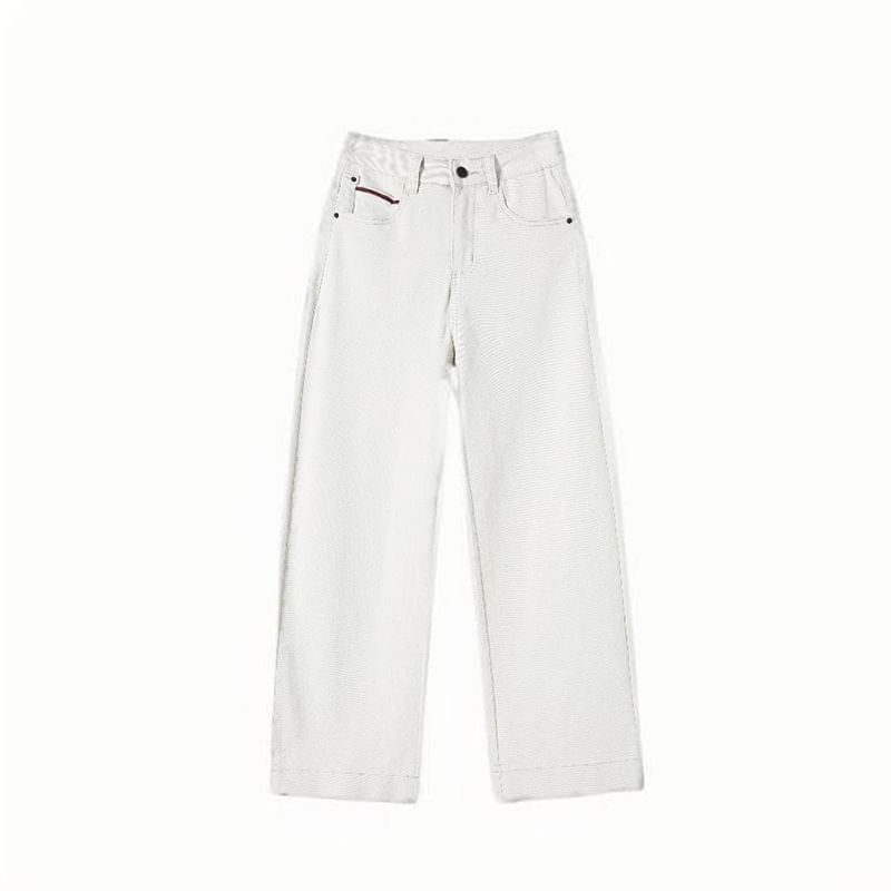 Trim Wide High Jeans Leg Rise Contrast