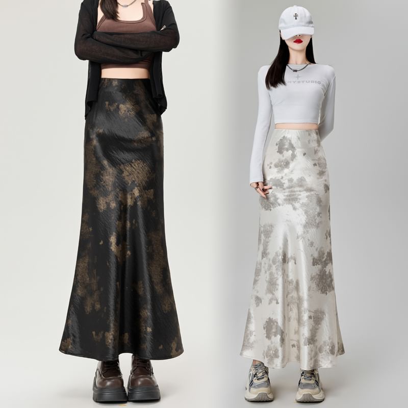 Maxi Skirt Tie High Dye Rise Mermaid