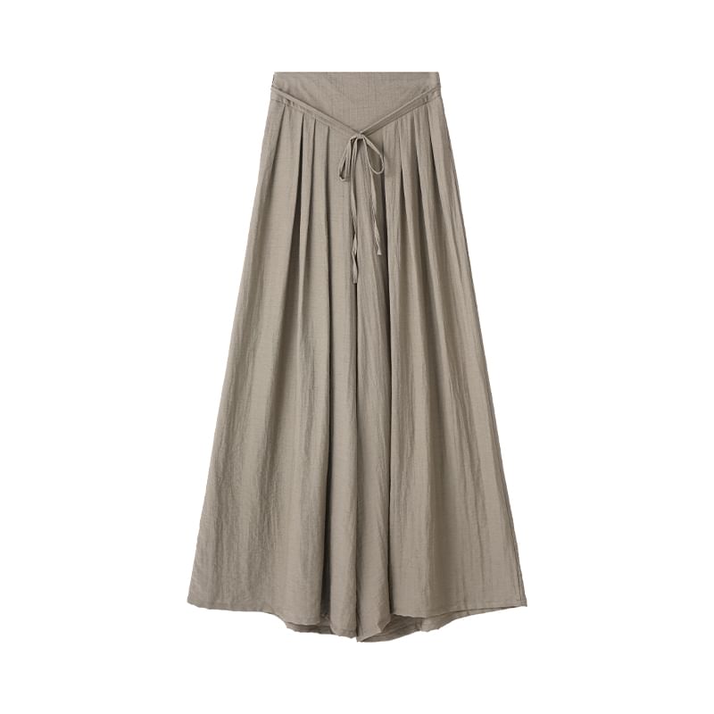 Plain Inverted High Pleated Pants Waist Leg (Various Wide Designs)