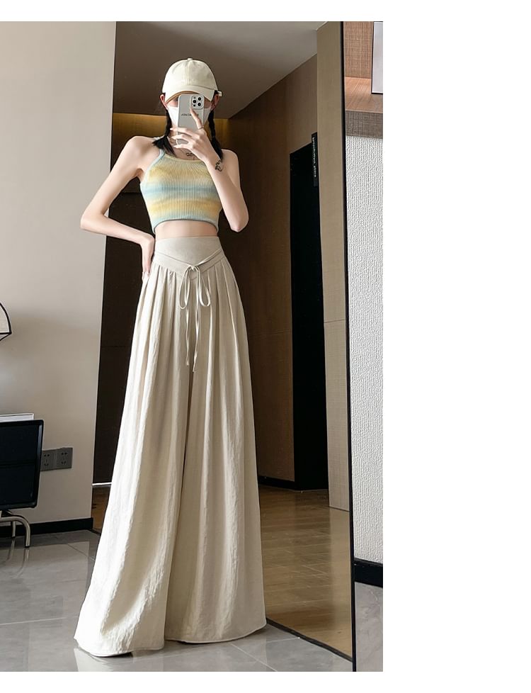 Plain Inverted High Pleated Pants Waist Leg (Various Wide Designs)