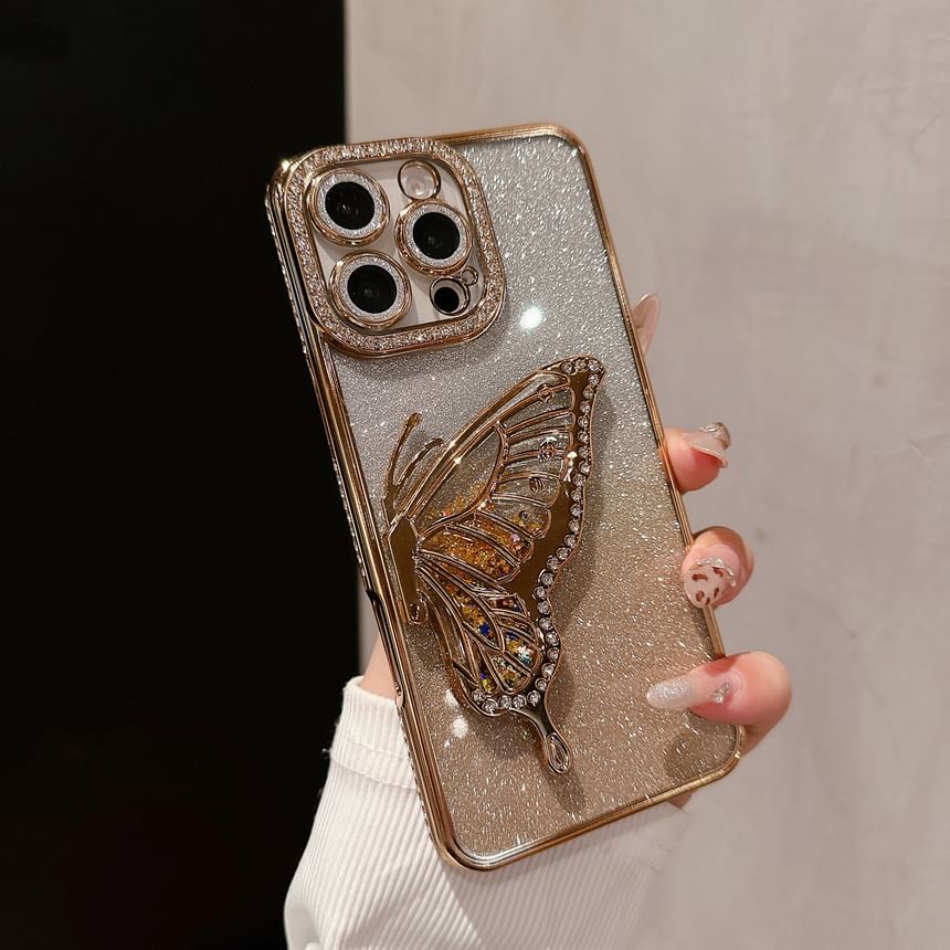 Butterfly Embellished Stand Phone Case