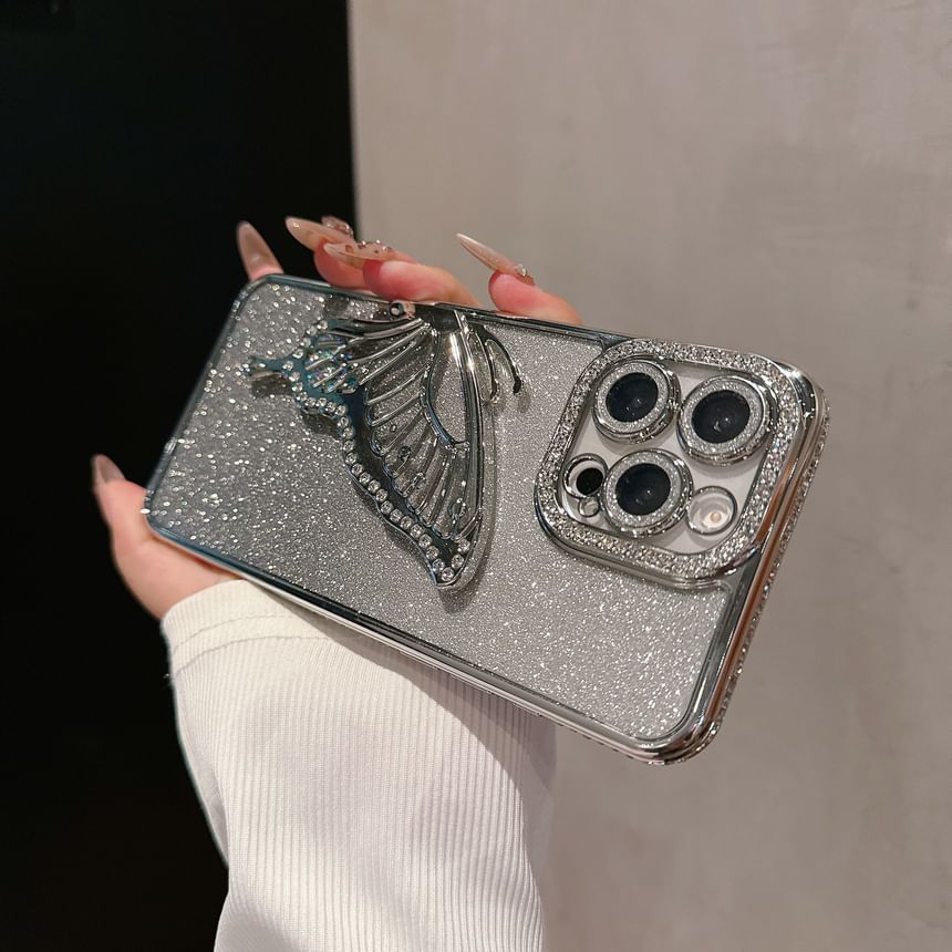 Butterfly Embellished Stand Phone Case