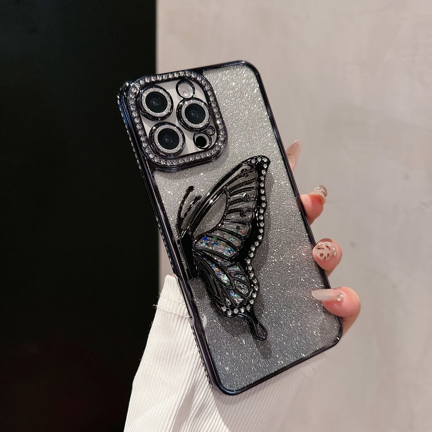 Phone Stand Butterfly Embellished Case