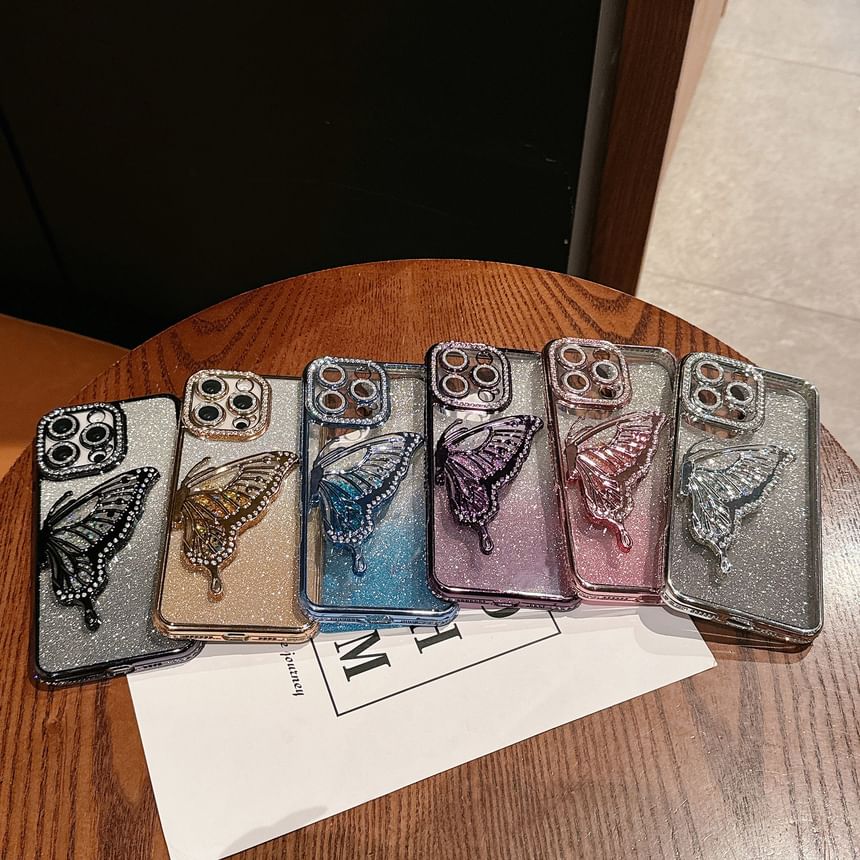 Embellished Butterfly Case Stand Phone