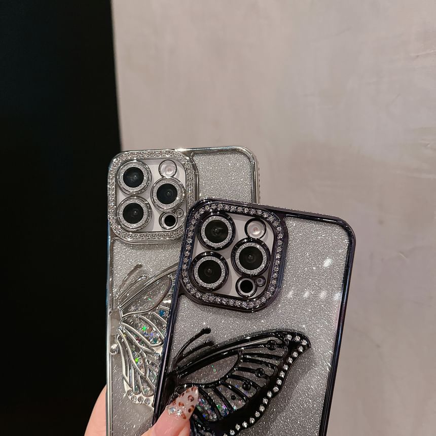 Embellished Butterfly Case Stand Phone