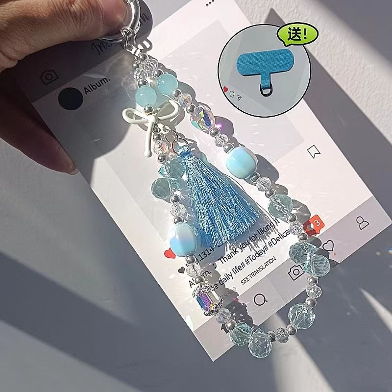 Strap Faux with Bow Phone Crystal Pad Lanyard