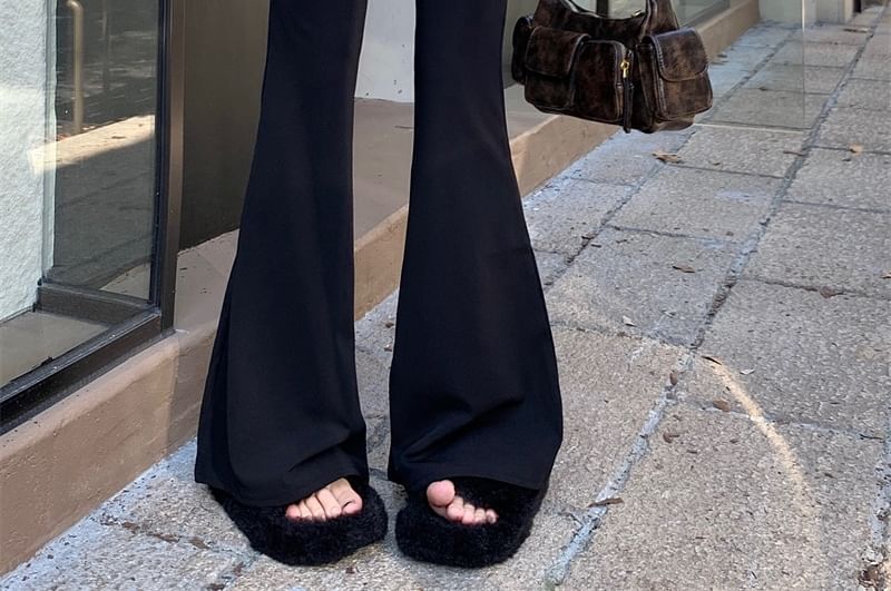 Flared High Plain Rise Pants