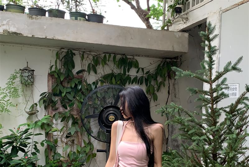 Drawstring / Waist Strapless Pants Leg Top Plain Wide Tube