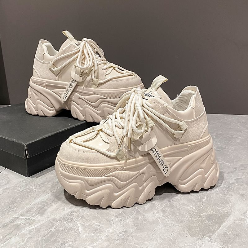 Sneakers Platform Lace-Up Lettering