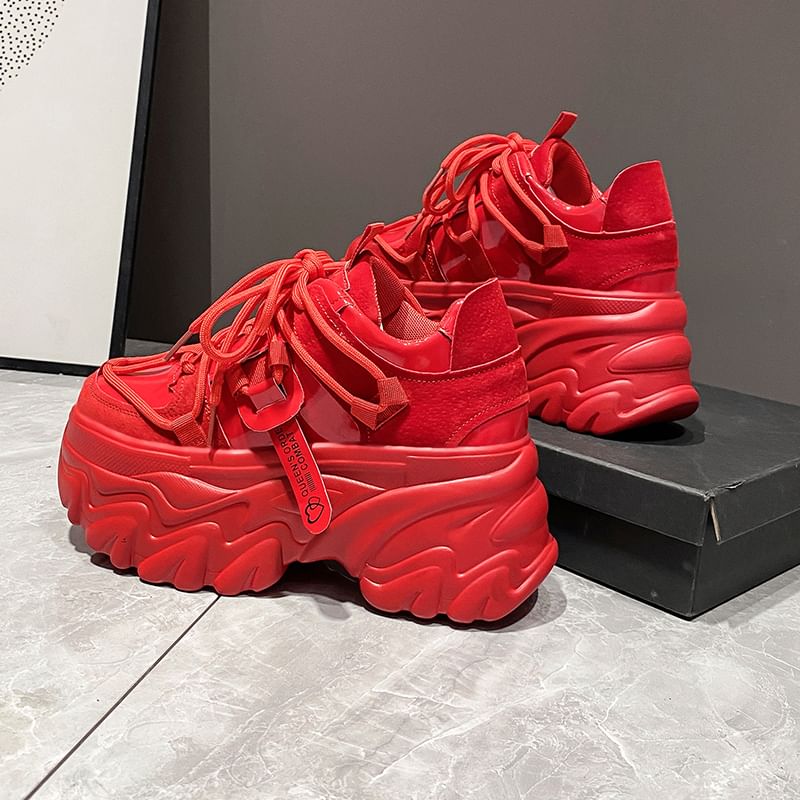 Sneakers Platform Lace-Up Lettering