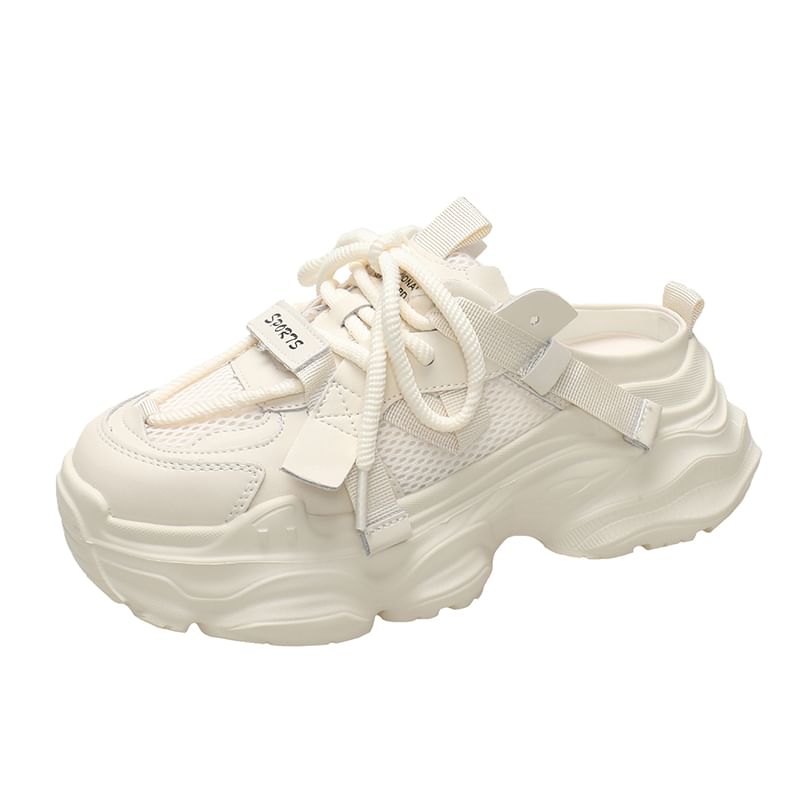 Sneakers Lace-Up Platform Lettering