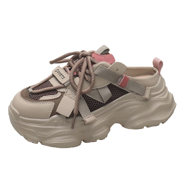 Sneakers Lace-Up Platform Lettering