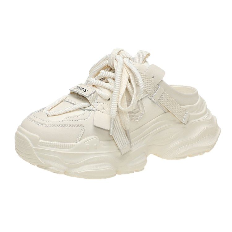 Sneakers Lace-Up Platform Lettering