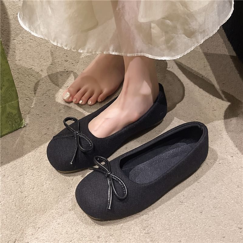 Accent Flats Toe Bow Round
