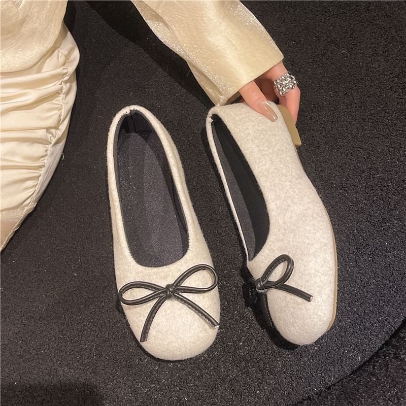 Accent Flats Toe Bow Round