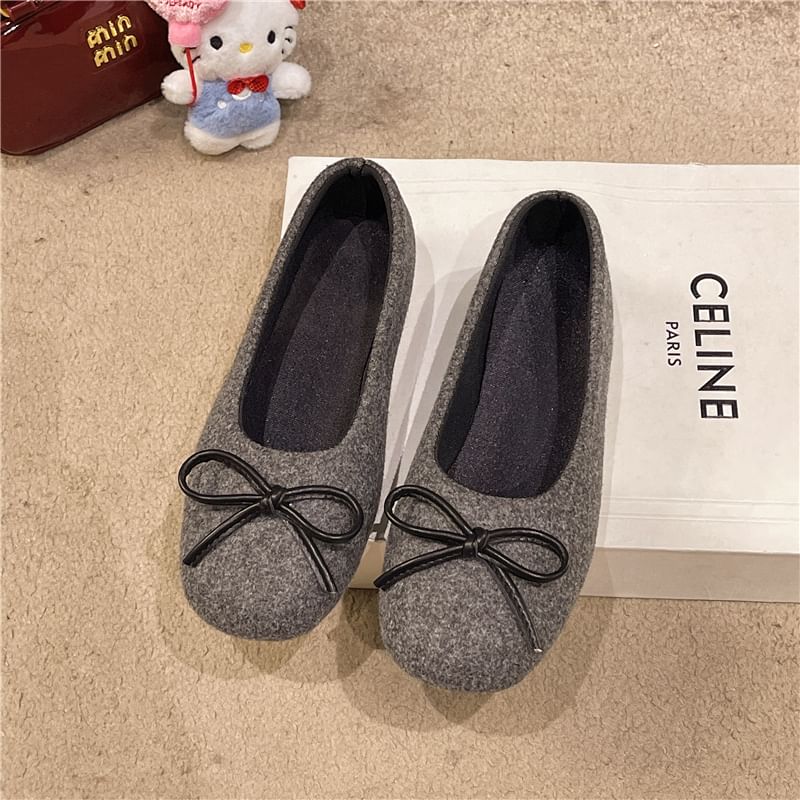 Accent Flats Toe Bow Round