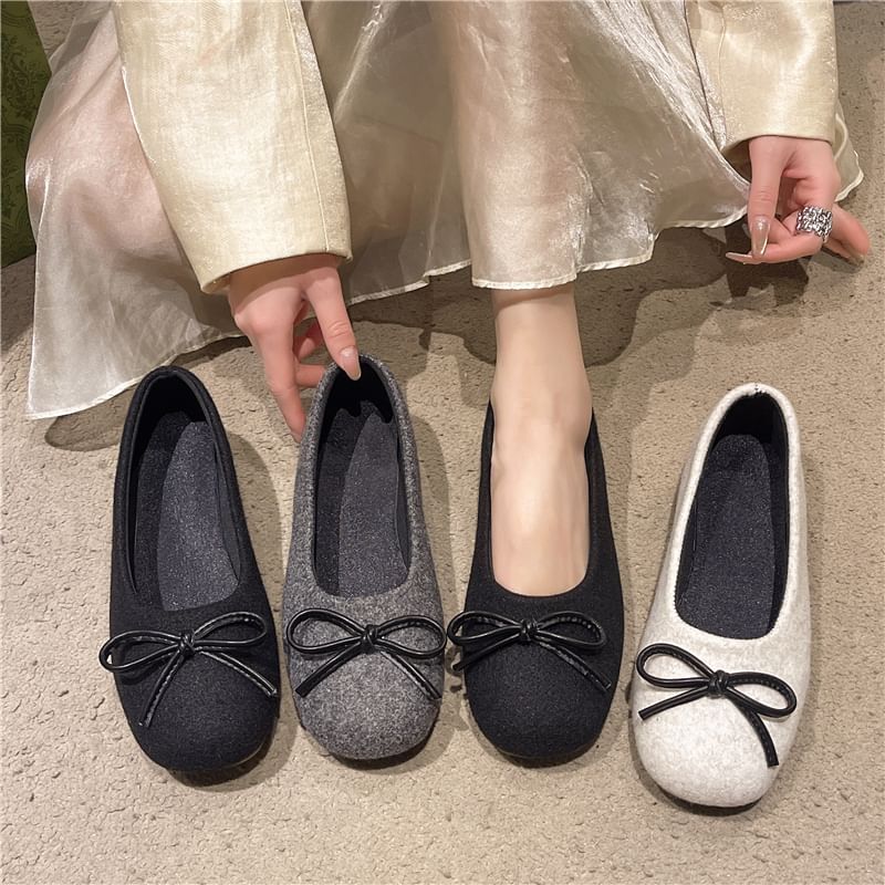 Accent Flats Toe Bow Round