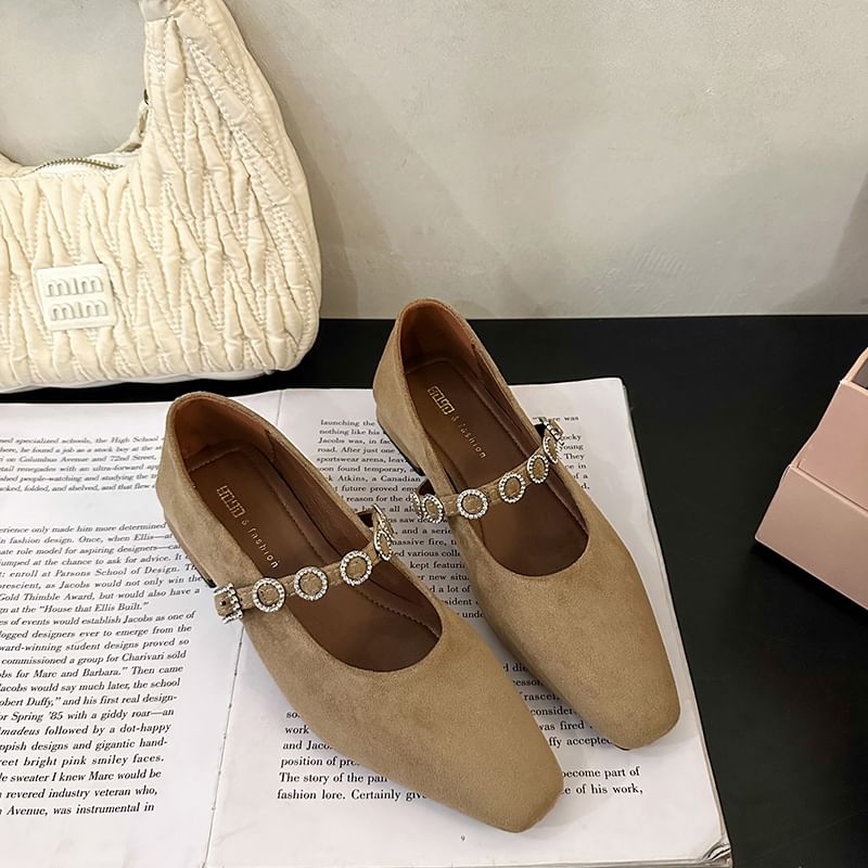 Pumps Mary Accent Heel Rhinestone Jane Chunky