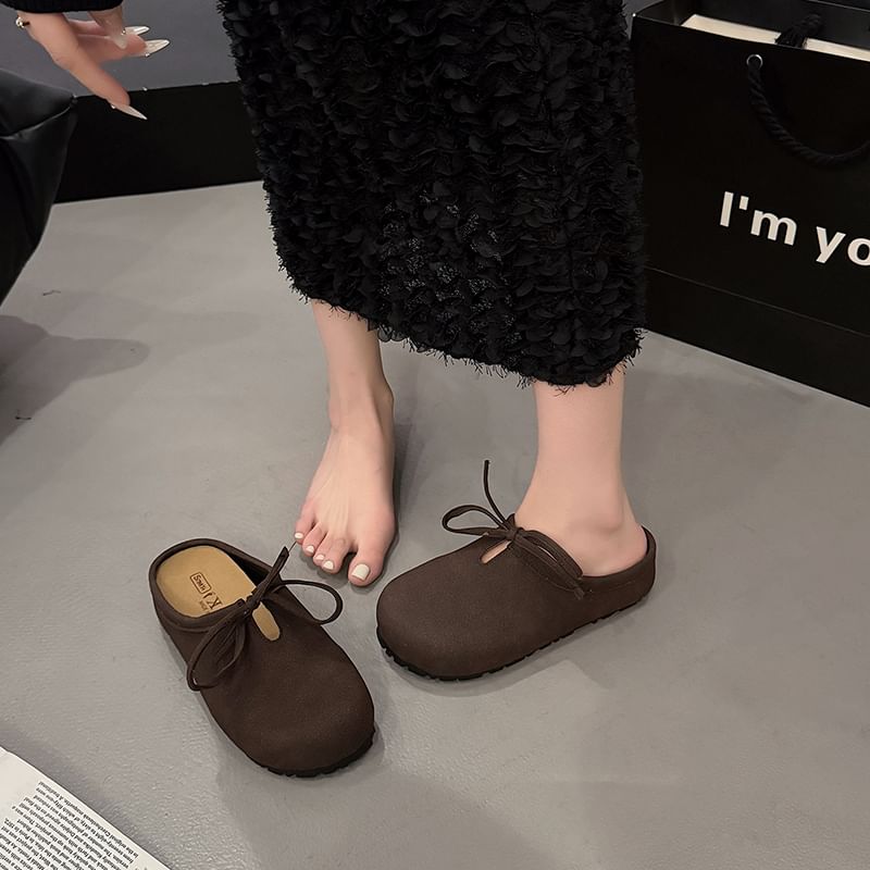Plain Mules Accent Bow Platform