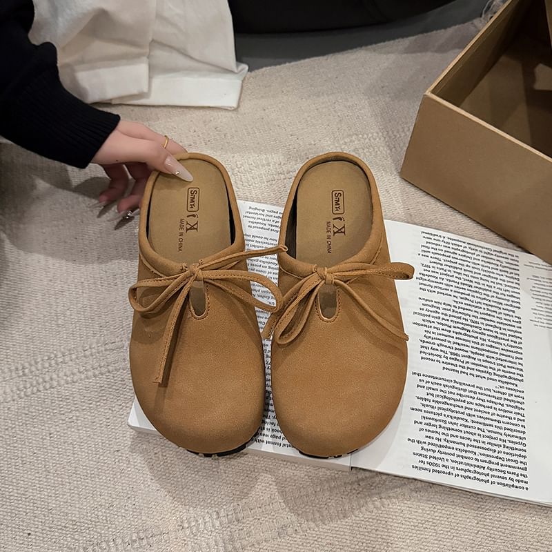 Plain Mules Accent Bow Platform