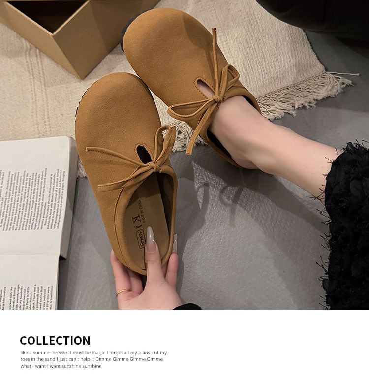 Plain Mules Accent Bow Platform