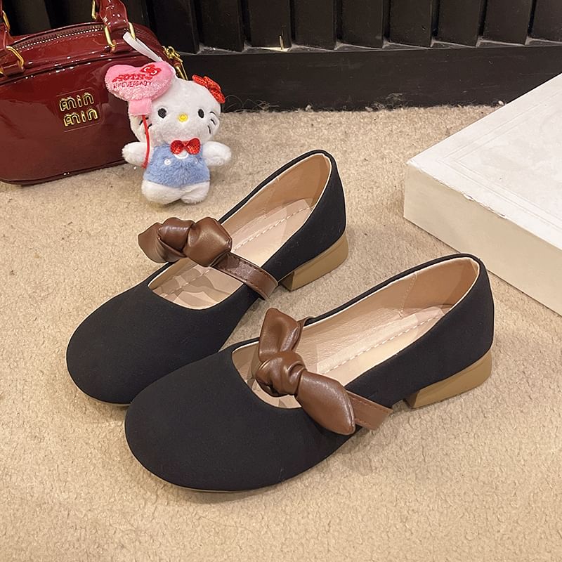 Bow Accent Tone Mary Shoes Jane Two