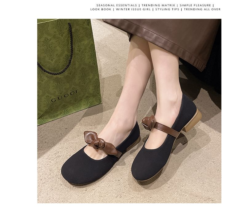 Bow Accent Tone Mary Shoes Jane Two