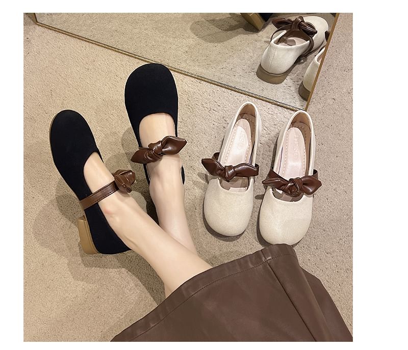 Bow Accent Tone Mary Shoes Jane Two