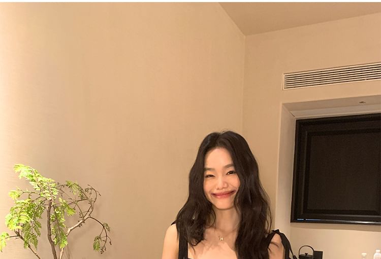 Dress Tie A-Line Maxi Shoulder Plain