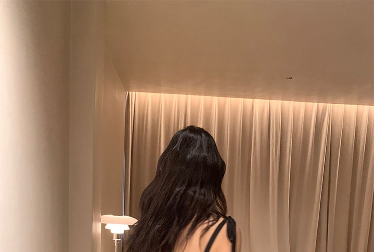 Dress Tie A-Line Maxi Shoulder Plain