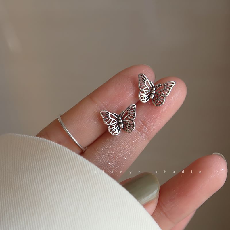 Silver S925 Sterling Earring Butterfly Stud
