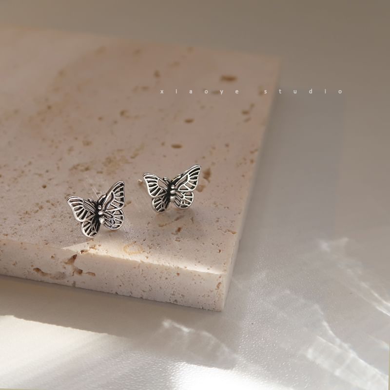 Silver S925 Sterling Earring Butterfly Stud