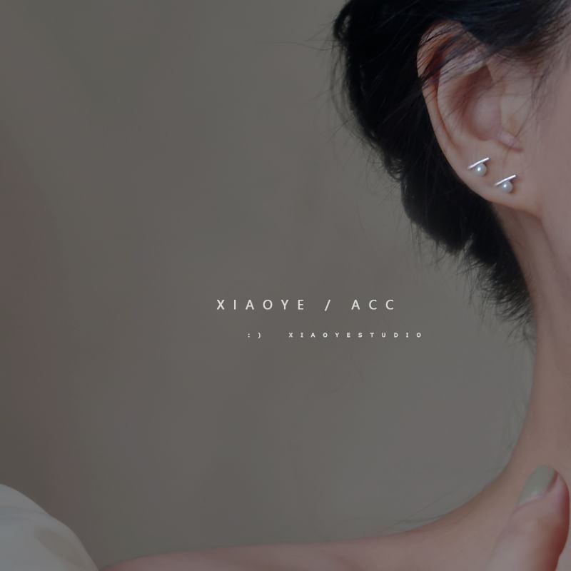 Sterling Earring Pearl S925 Silver Stud Faux