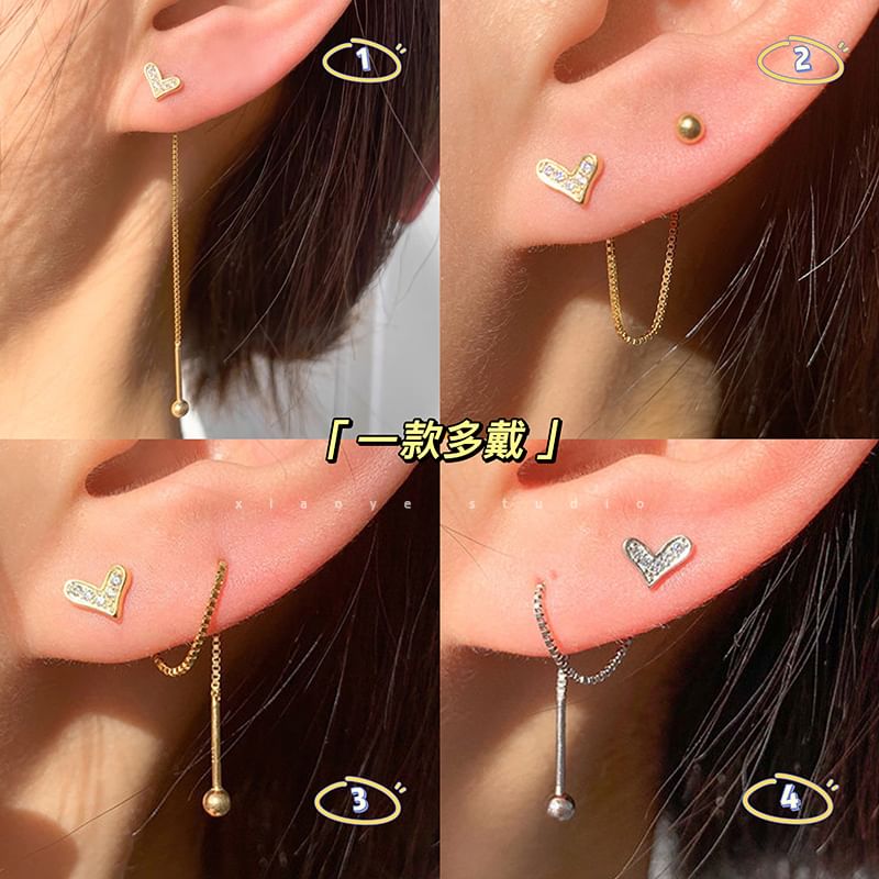 Heart Dangle Earring Alloy