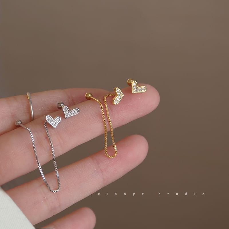 Heart Dangle Earring Alloy