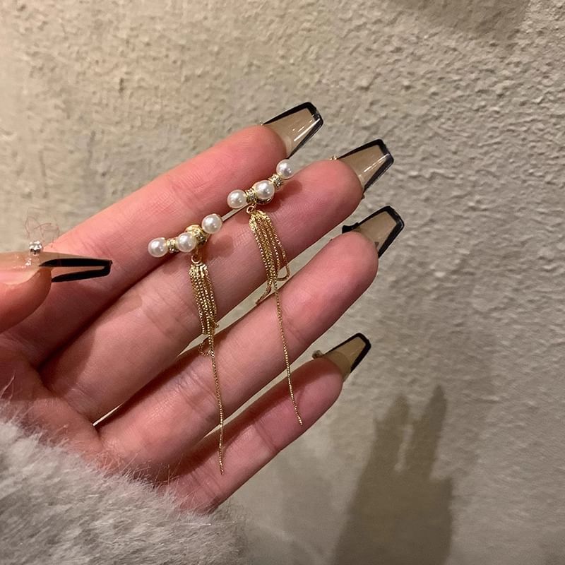 Pearl Threader Alloy Earring Faux