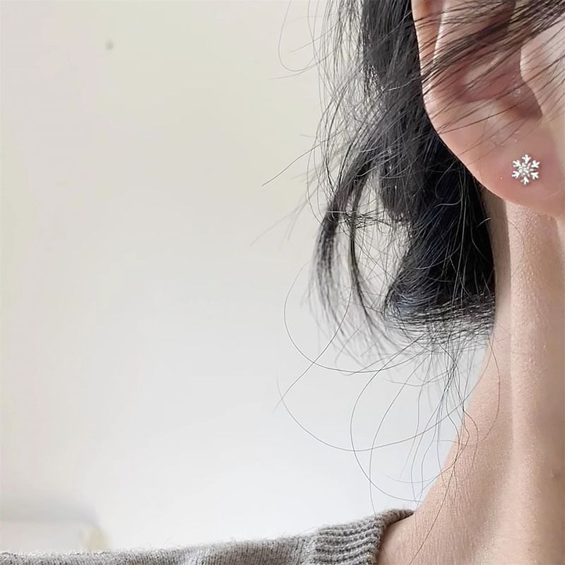 Alloy Barbell Earring Snowflake